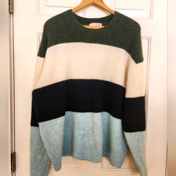 Wilfred Sweaters - Wilfred Free Cipriana alpaca wool crewneck striped sweater size 3 cozy oversized